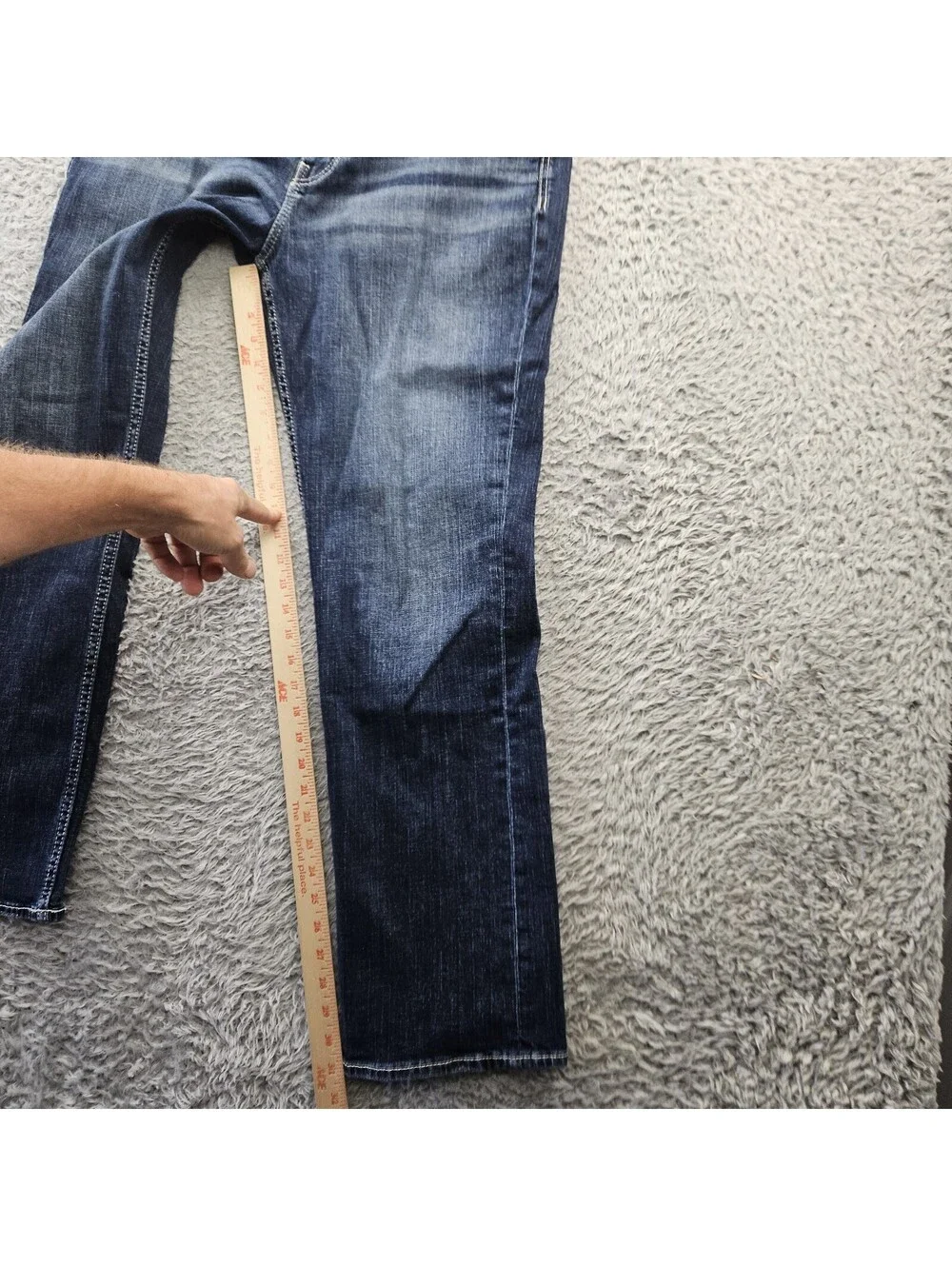 BKE TYLER Jeans Men Straight Leg 36x32 (Fits 36x31) Whiskering Stretch Denim